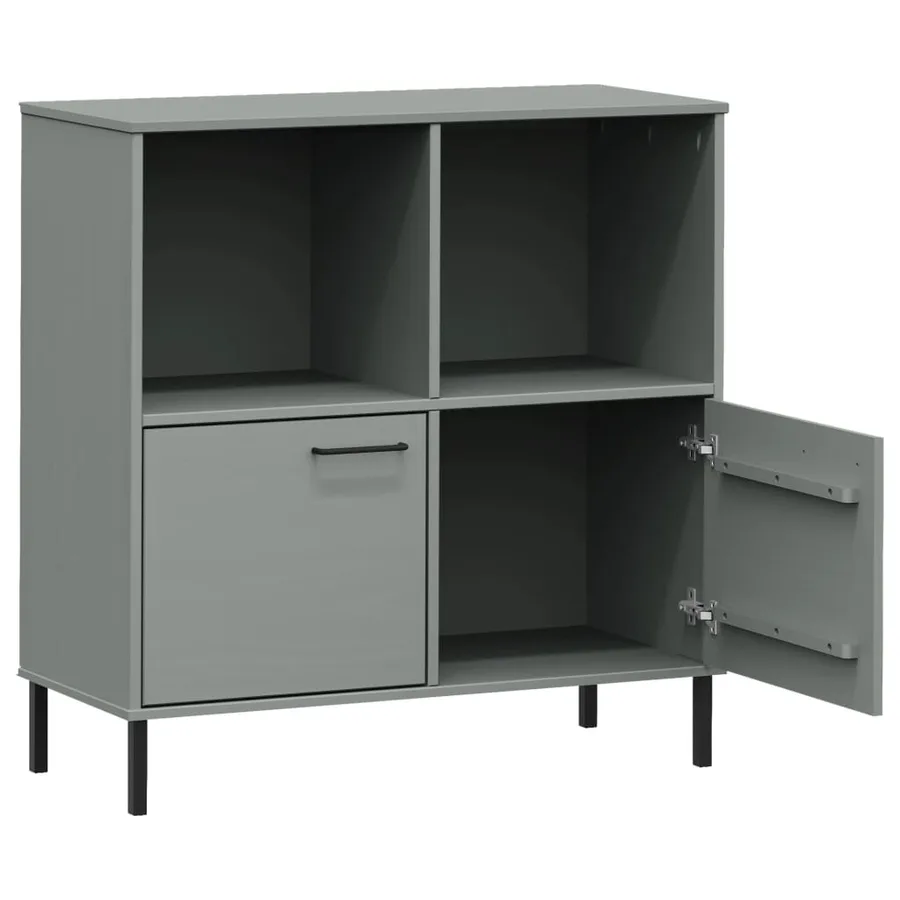 Bibliothèque avec pieds en métal Gris 90x35x90,5 cm Bois OSLO - 5