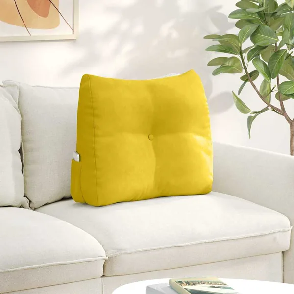 Coussin de Dos Jaune 60 x 24 x 50 cm Velours