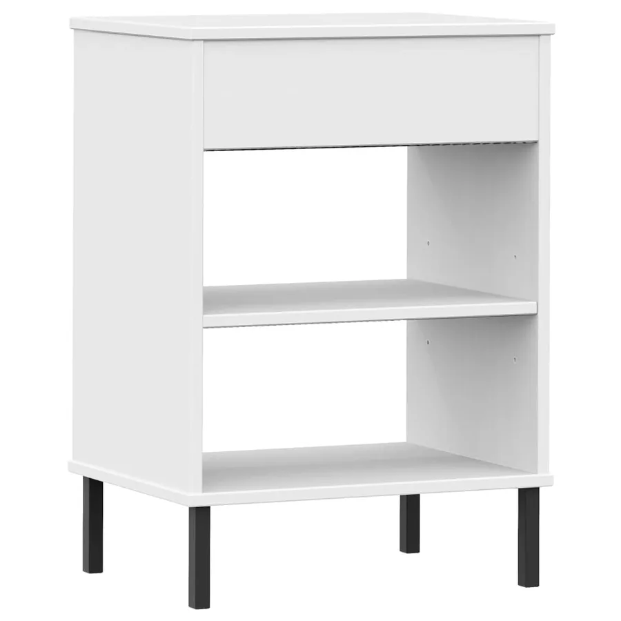 Armoire console avec pieds en métal Blanc Bois pin massif OSLO - 7
