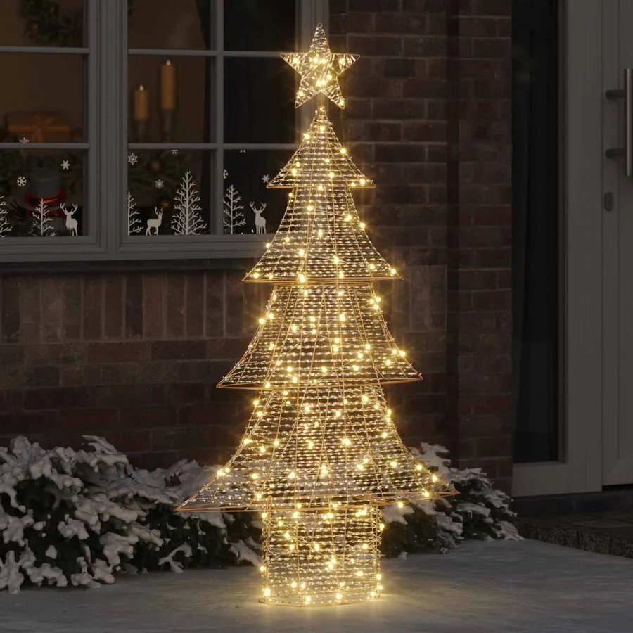 Sapin de Noël avec 160 LED Blanc chaud 151 cm PET