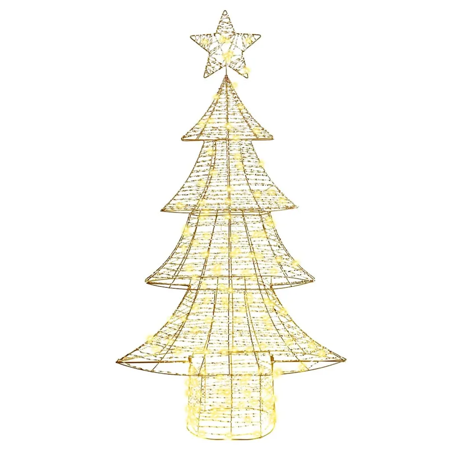 Sapin de Noël avec 160 LED Blanc chaud 151 cm PET - 4