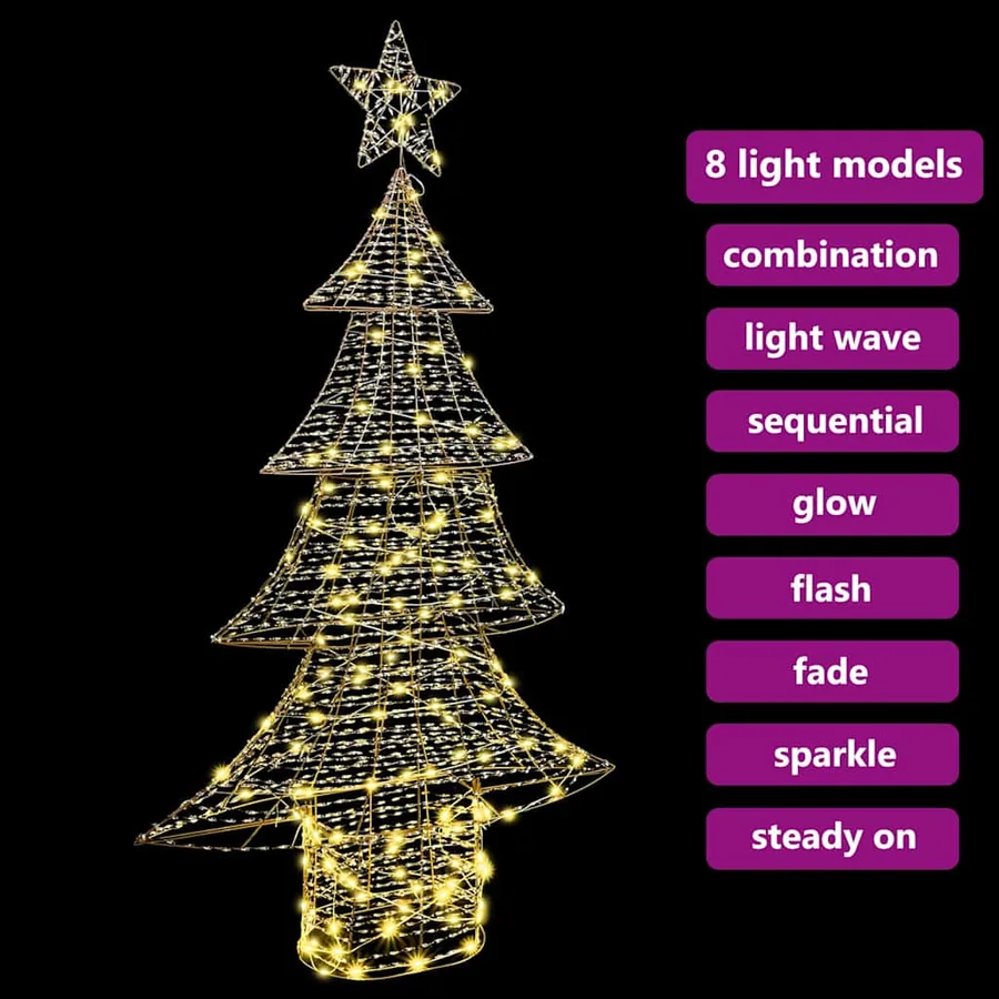 Sapin de Noël avec 160 LED Blanc chaud 151 cm PET - 9