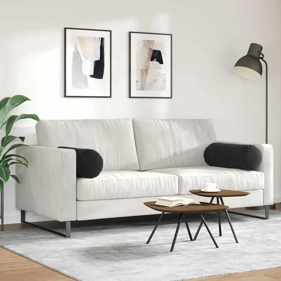 Coussins d'accent 2 pcs Noir Ø 25 x 70 cm - 4