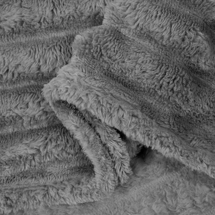 Couvertures à jeter 6 pcs Gris foncé 240 x 220 cm Toison - 7