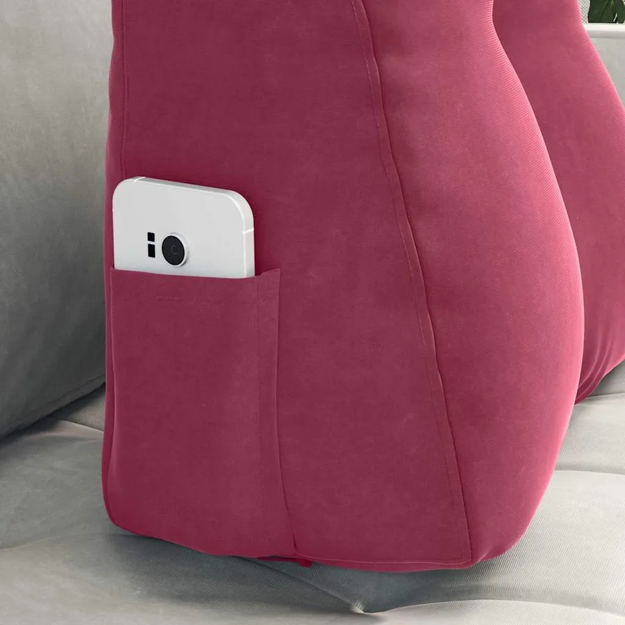 Coussin de Dos Bordeaux 45 x 24 x 50 cm Velours - 5
