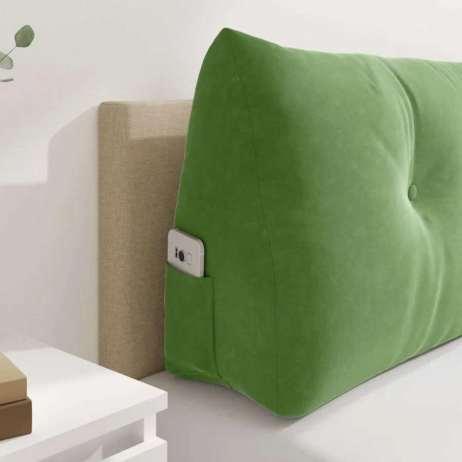 Coussin de Dos Vert clair 180 x 24 x 50 cm Velours - 5