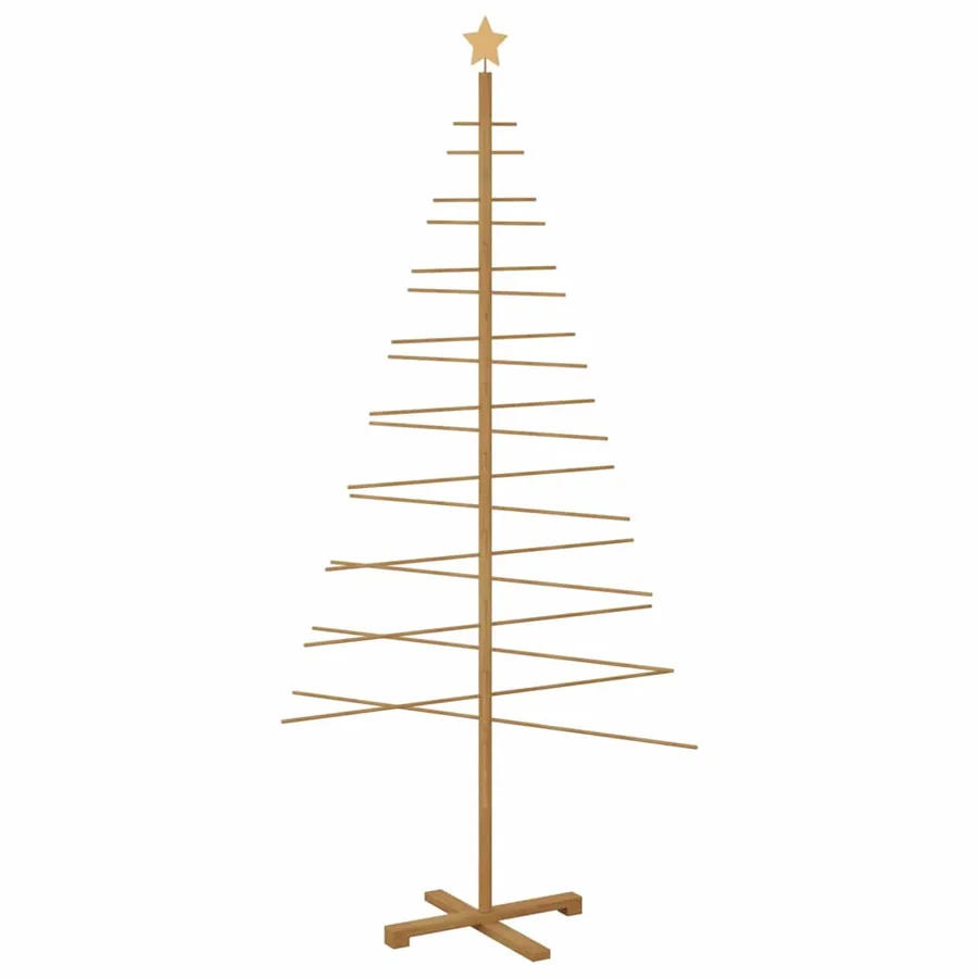 Arbre de Noël en bois avec support Marron 210 cm Bambou - 2
