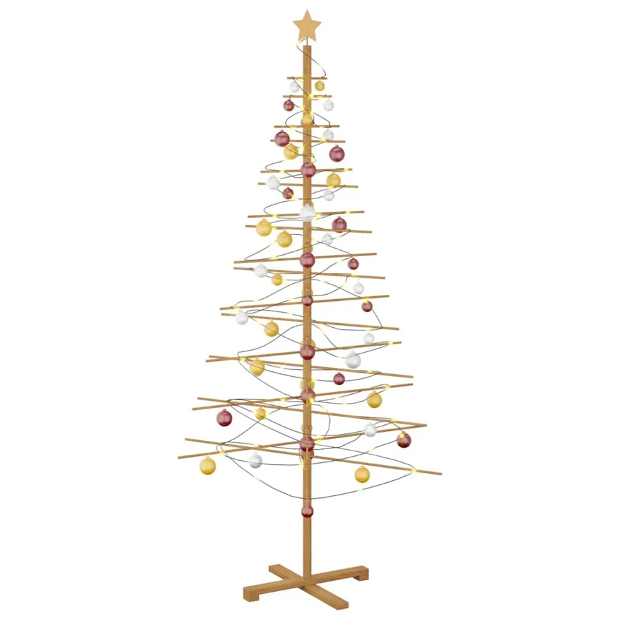 Arbre de Noël en bois avec support Marron 210 cm Bambou - 3