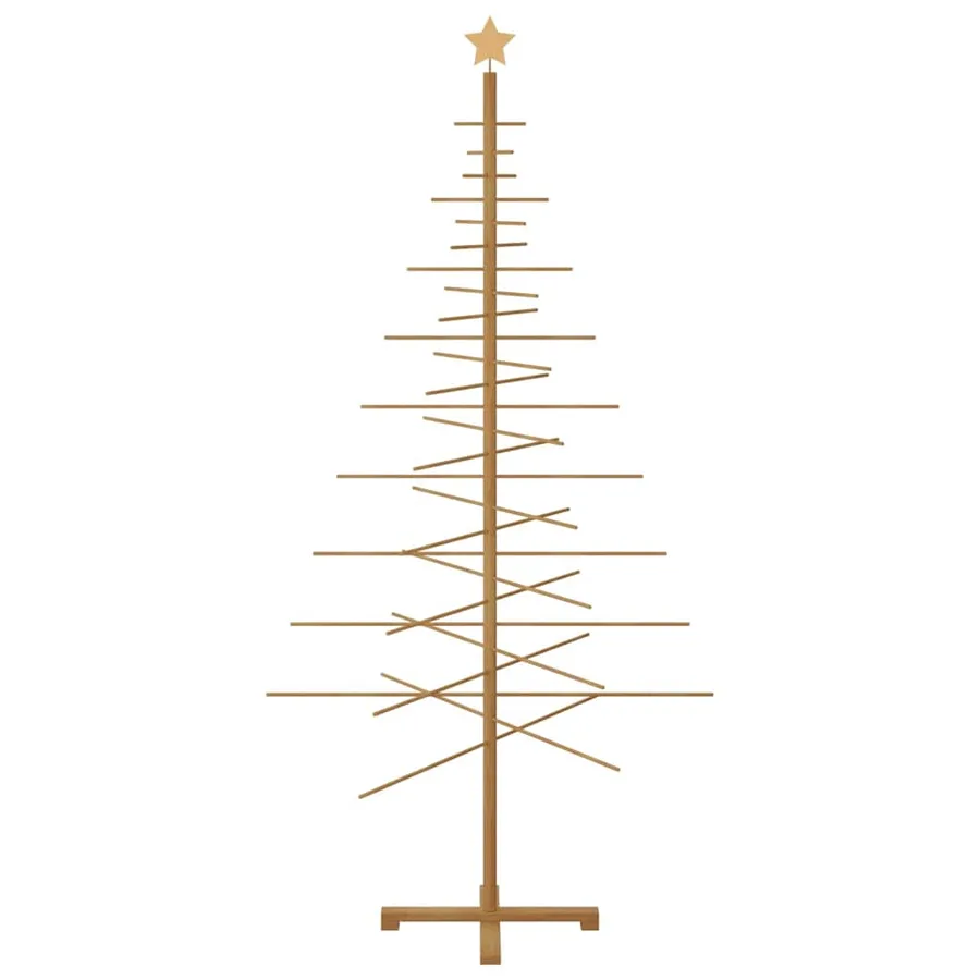 Arbre de Noël en bois avec support Marron 210 cm Bambou - 5