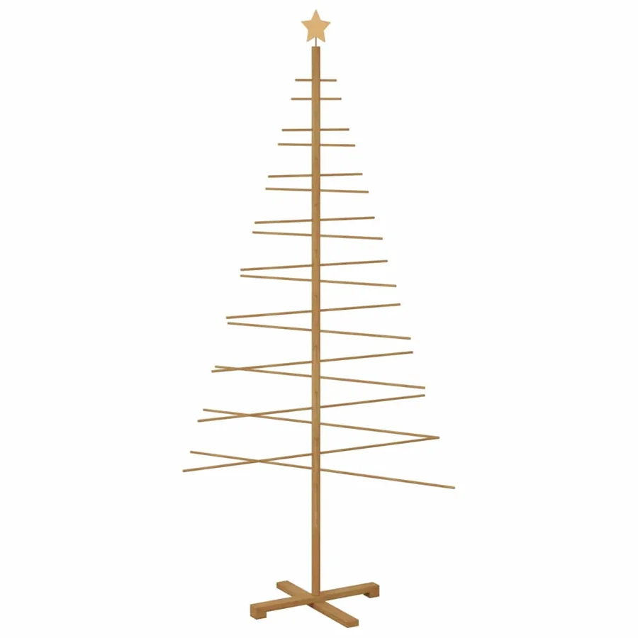 Arbre de Noël en bois avec support Marron 210 cm Bambou - 7