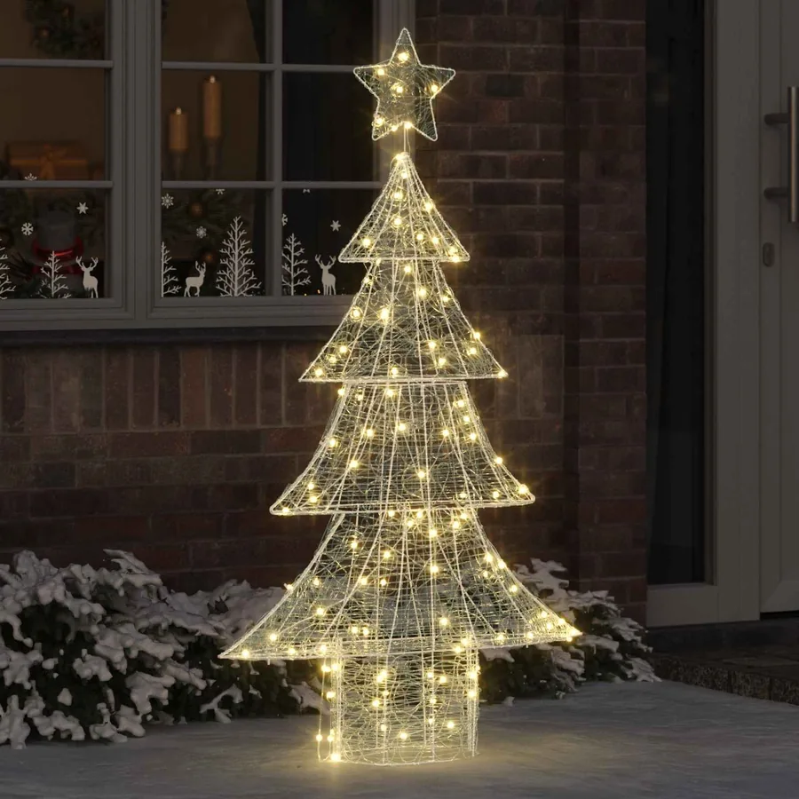 Sapin de Noël avec 160 LED Blanc chaud 150 cm Acrylique