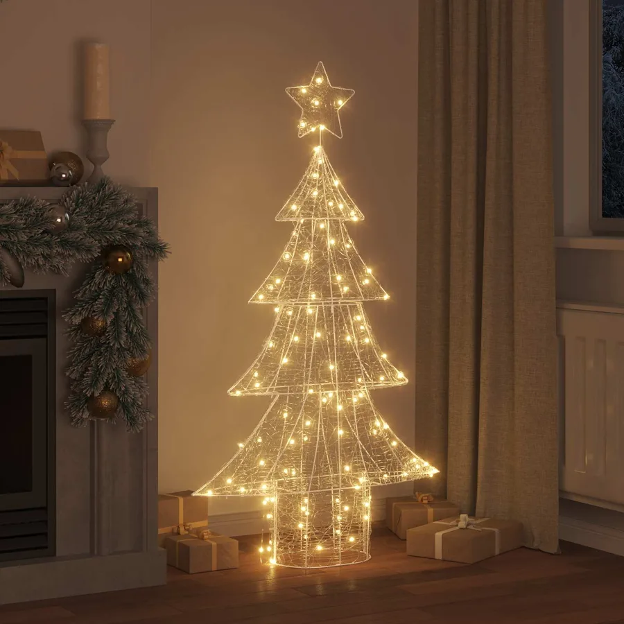 Sapin de Noël avec 160 LED Blanc chaud 150 cm Acrylique - 3