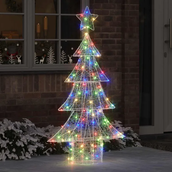 Sapin de Noël avec 160 LED Multicolore 150 cm Acrylique