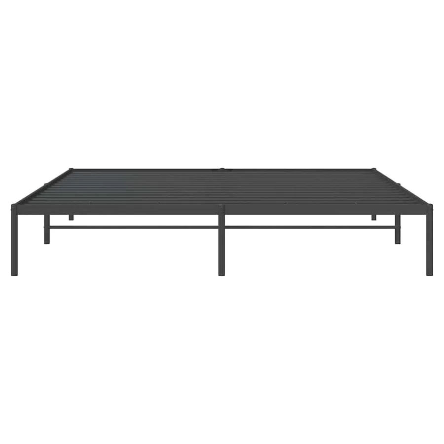 Cadre de lit métal sans matelas noir 193x203 cm - 6
