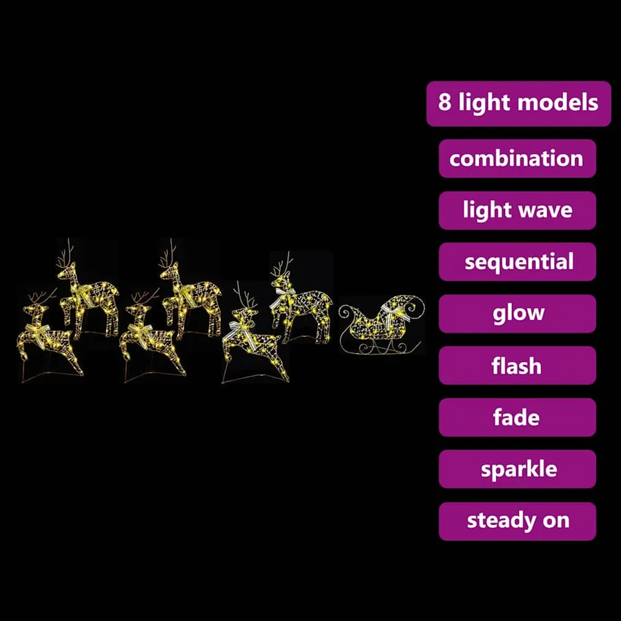 Rennes LED avec 40 LED 7 pcs Doré PET - 9