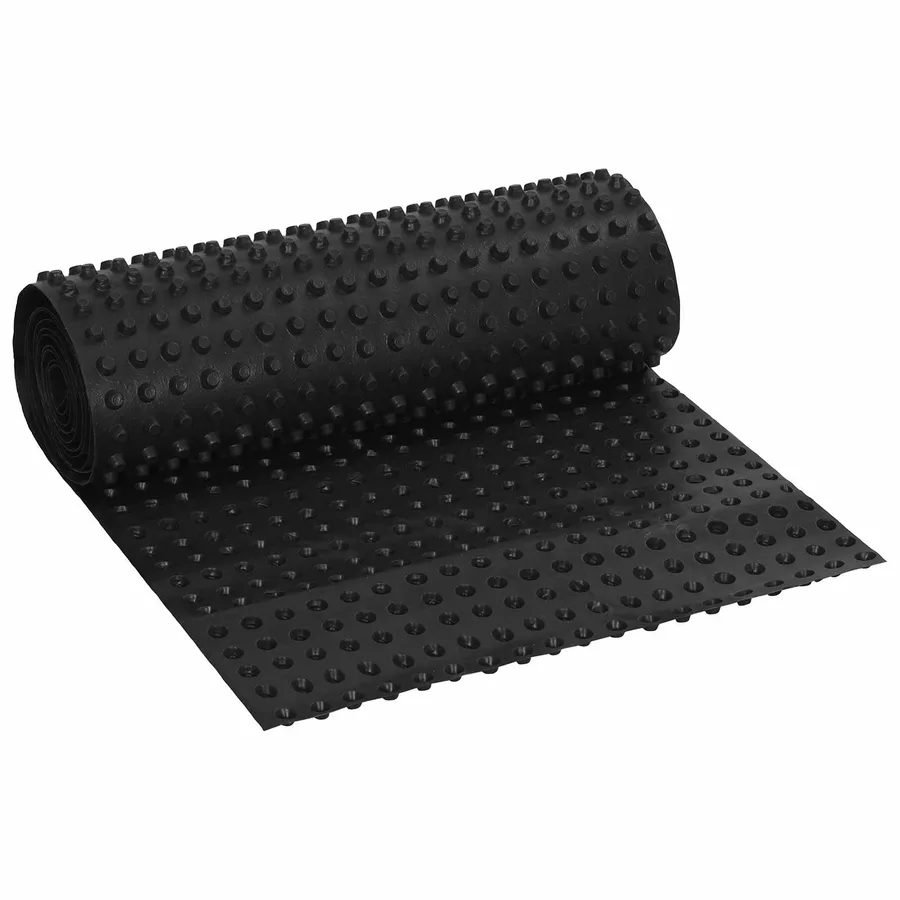 Feuille de drainage nervurée Noir 0,5 x 20 m HDPE - 2