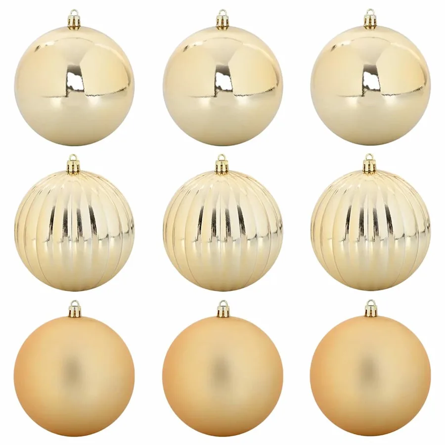 Ensemble de Boules de Noël XL 9 pcs Doré Ø 15 cm Plastique LED - 2