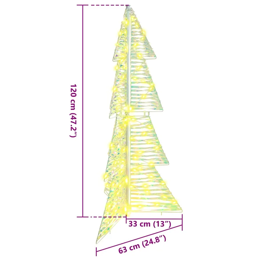 Sapin de Noël avec 100 LED Blanc chaud 120 cm PET - 8