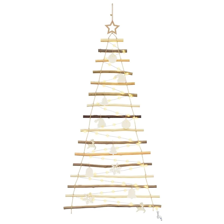 Sapin de Noël avec 80 LED Naturel 150 cm frêne massif - 2