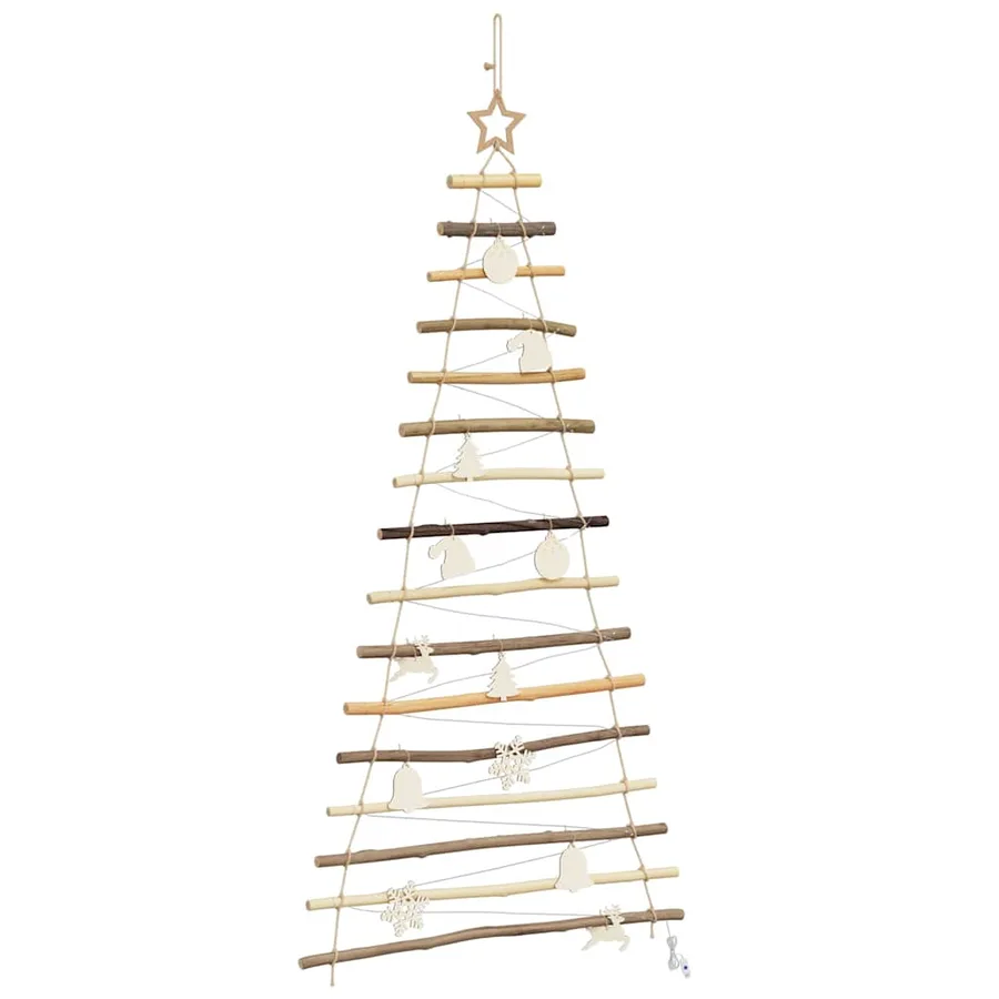 Sapin de Noël avec 80 LED Naturel 150 cm frêne massif - 4