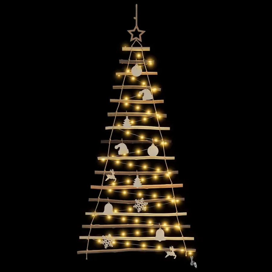 Sapin de Noël avec 80 LED Naturel 150 cm frêne massif - 6