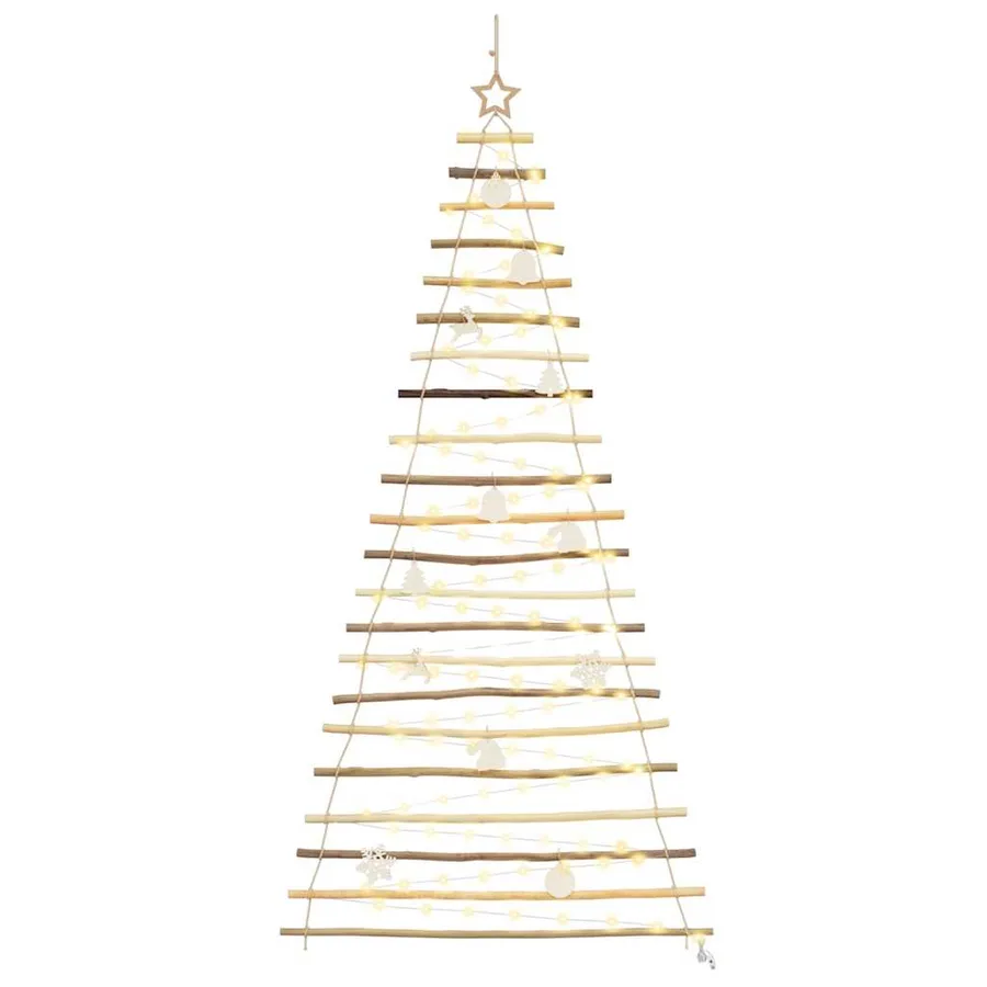 Sapin de Noël avec 130 LED Naturel 210 cm frêne massif - 2