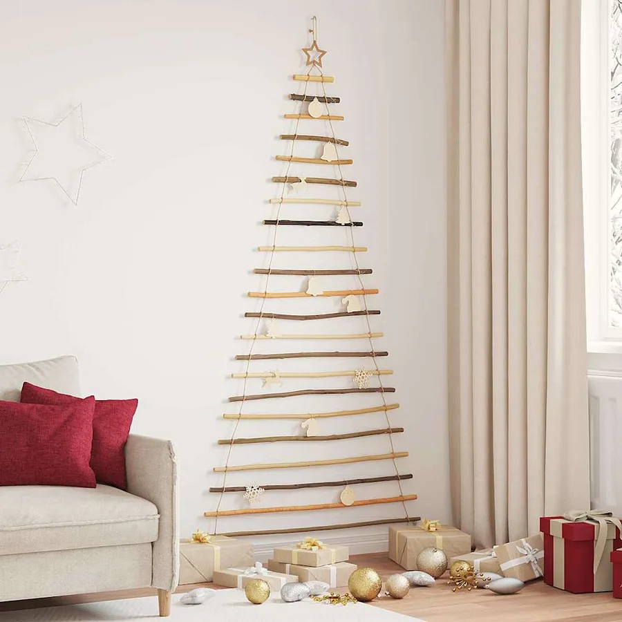 Sapin de Noël avec 130 LED Naturel 210 cm frêne massif - 3