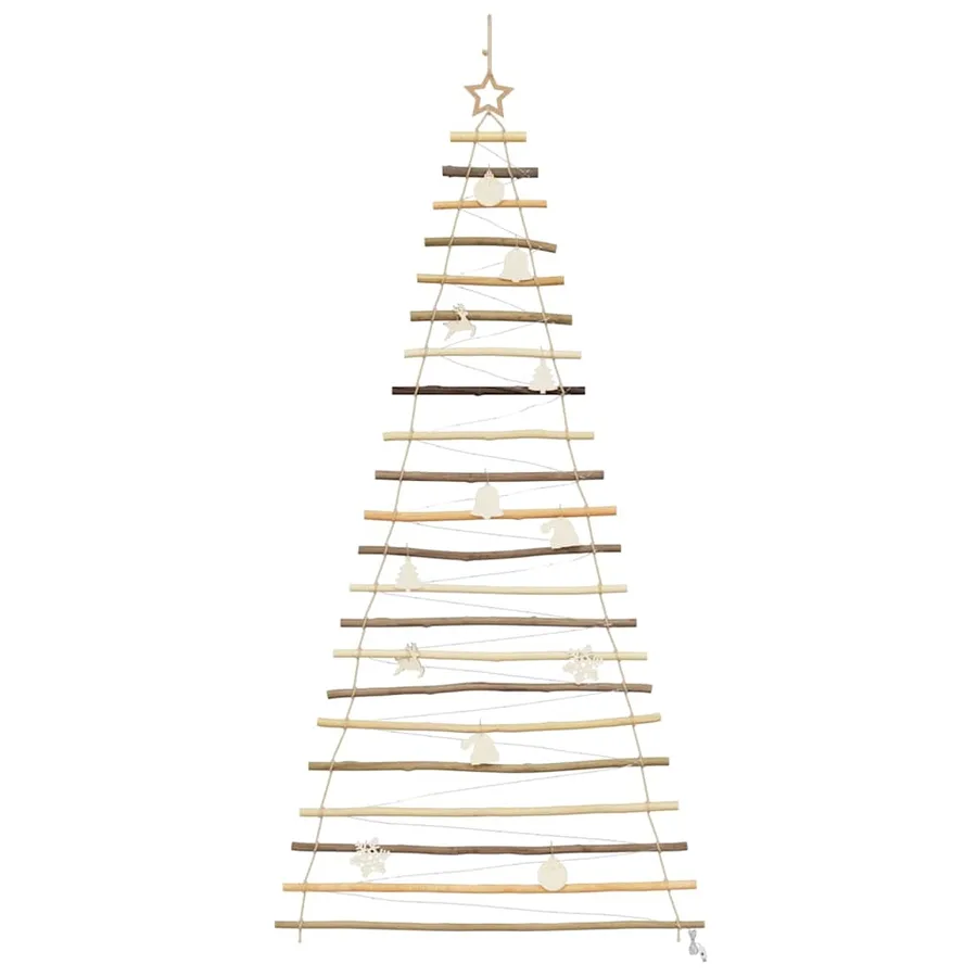 Sapin de Noël avec 130 LED Naturel 210 cm frêne massif - 5