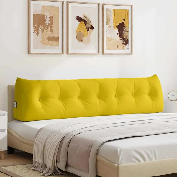 Coussin de Dos Jaune 200 x 24 x 50 cm Velours