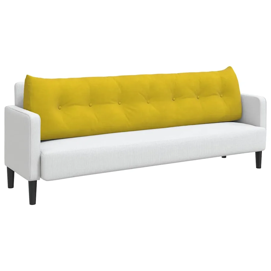 Coussin de Dos Jaune 200 x 24 x 50 cm Velours - 3