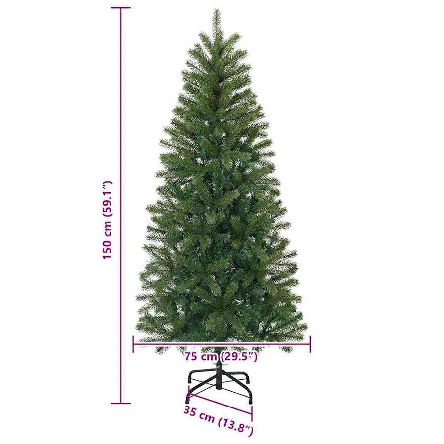 Sapin de Noël artificiel avec 150 LED Vert 150 cm PE et PVC - 15