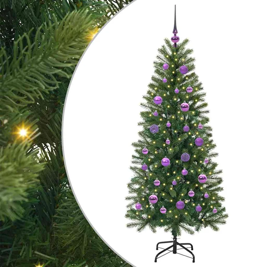 Sapin de Noël artificiel avec 150 LED Vert 150 cm PE et PVC - 2