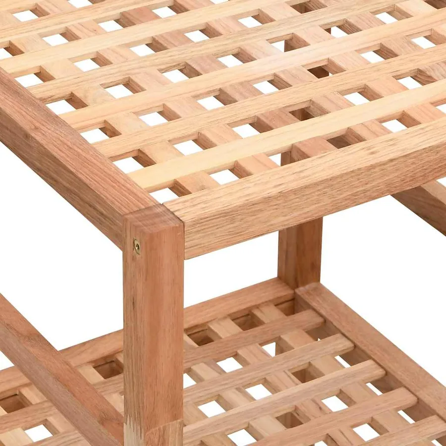 Étagère de salle de bain 35,5x35,5x79 cm Bois massif de noyer - 5