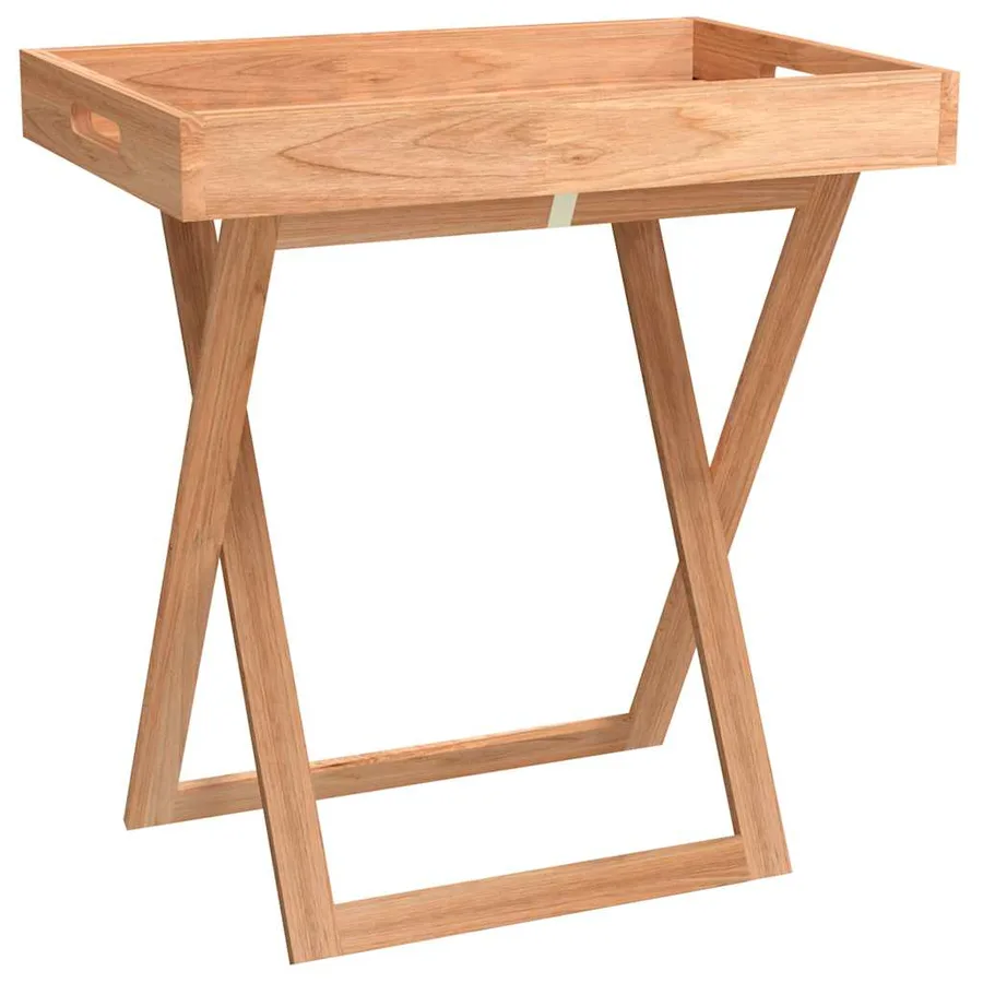 Table à plateau pliante 52x36x56,5 cm Bois massif de noyer - 2