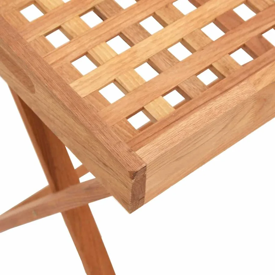 Table à plateau pliante 52x36x56,5 cm Bois massif de noyer - 5