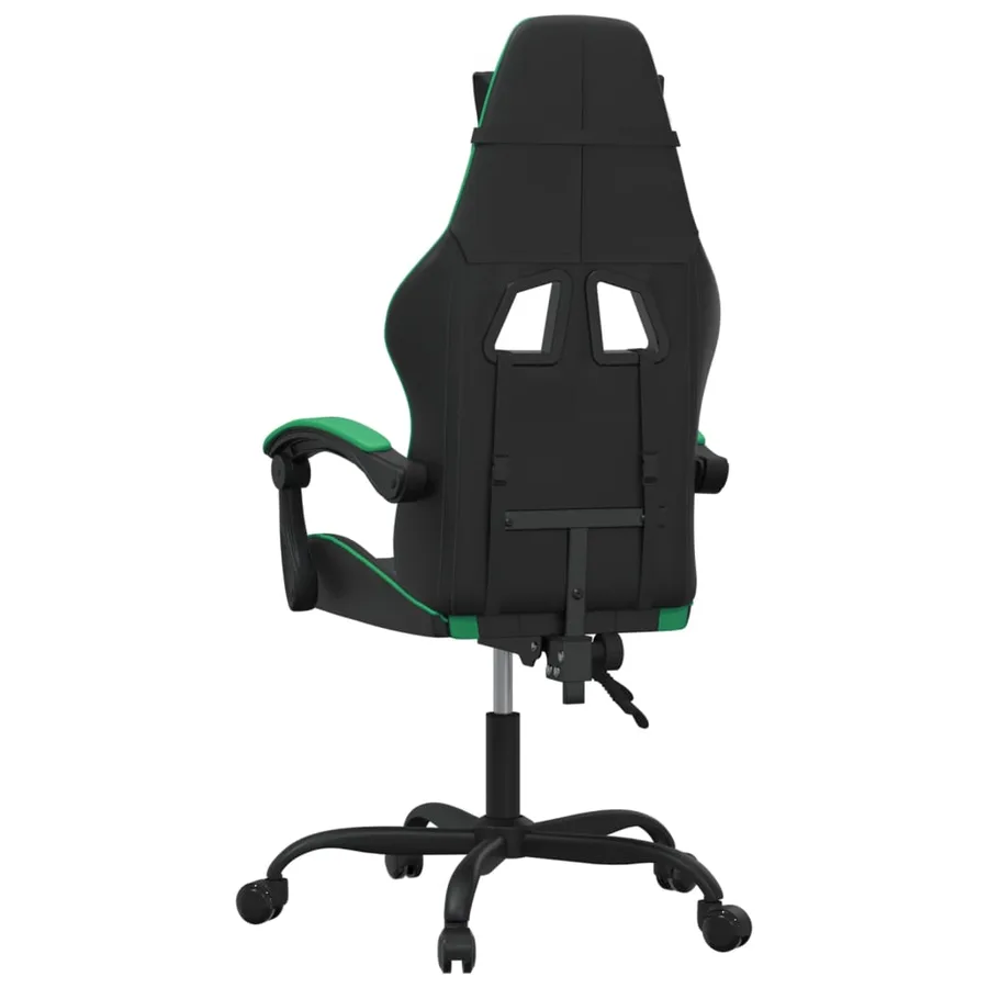 Chaise de jeu pivotante Noir et vert Similicuir - 5