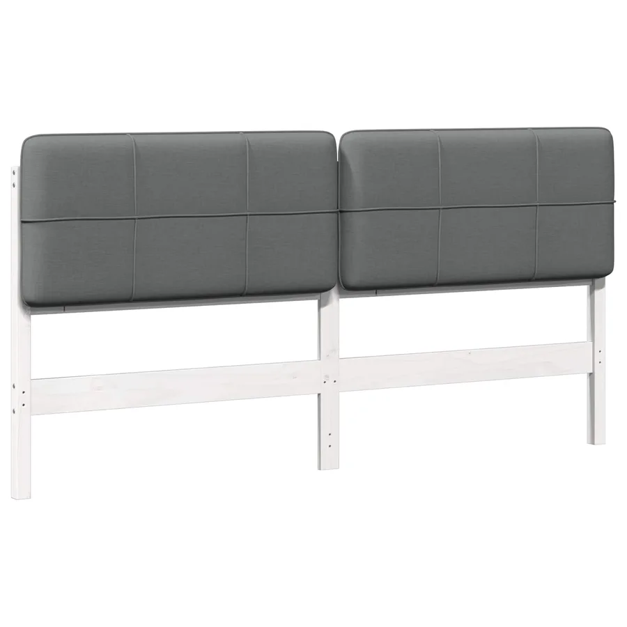 Tête de lit capitonnée Blanc et gris clair 180 cm Pin massif - 2
