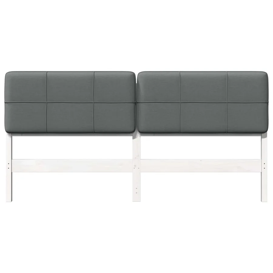 Tête de lit capitonnée Blanc et gris clair 180 cm Pin massif - 4
