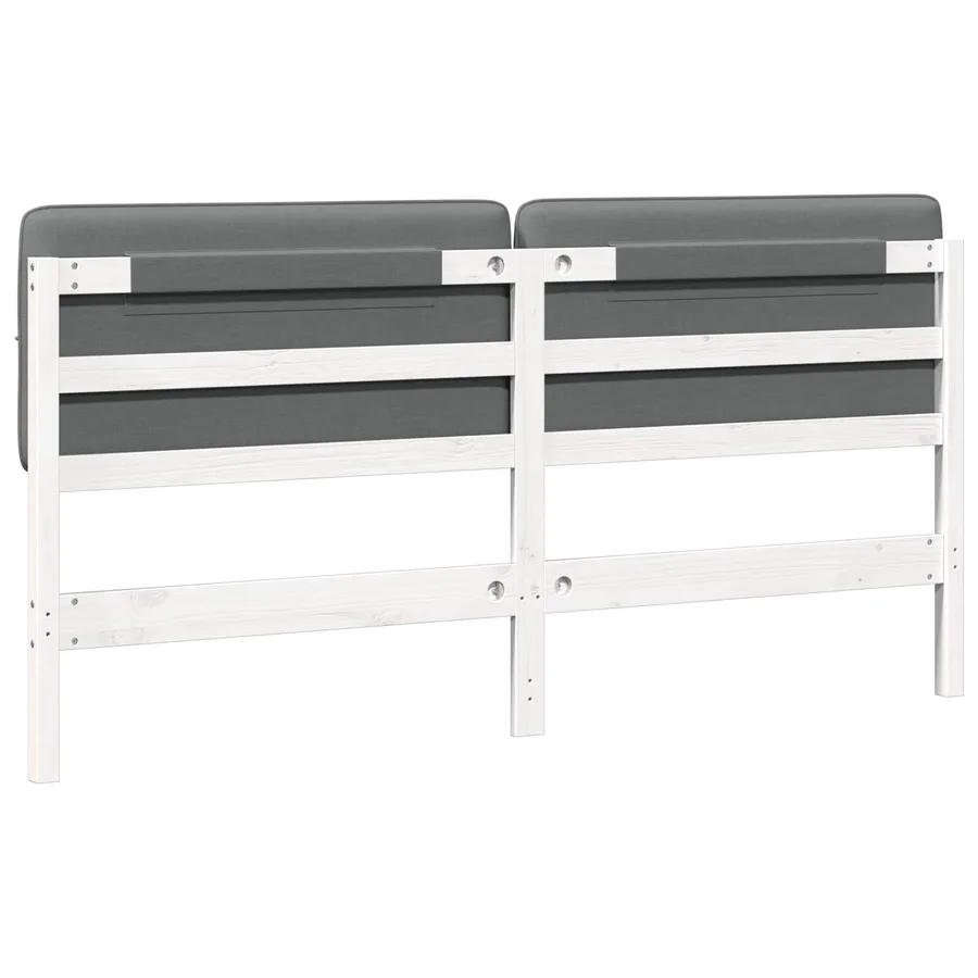 Tête de lit capitonnée Blanc et gris clair 180 cm Pin massif - 6