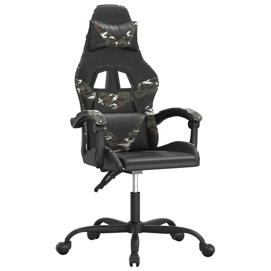 Chaise de jeu pivotante Noir et camouflage Similicuir - 2