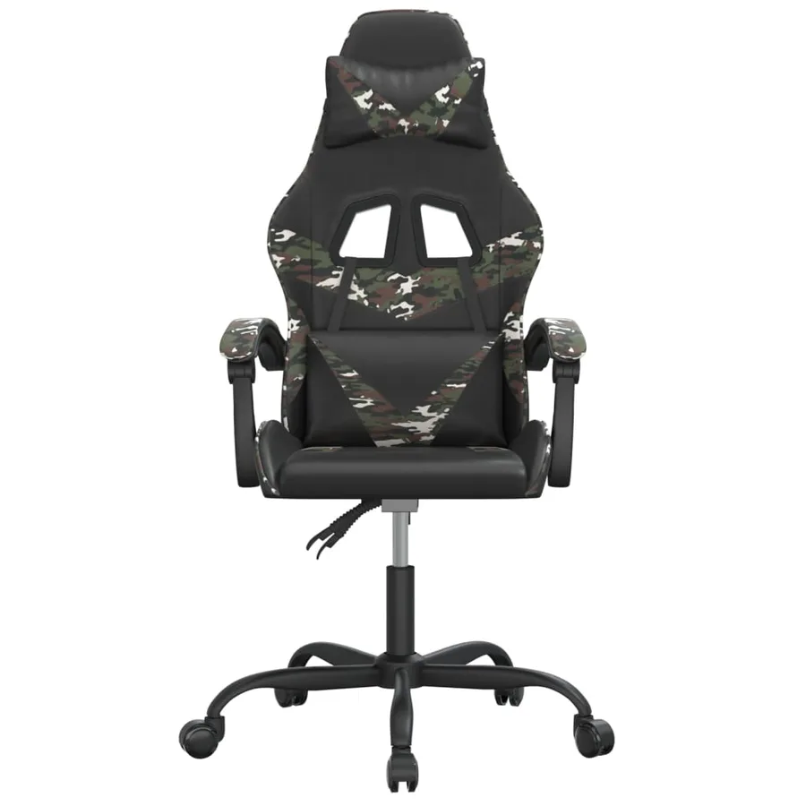 Chaise de jeu pivotante Noir et camouflage Similicuir - 3