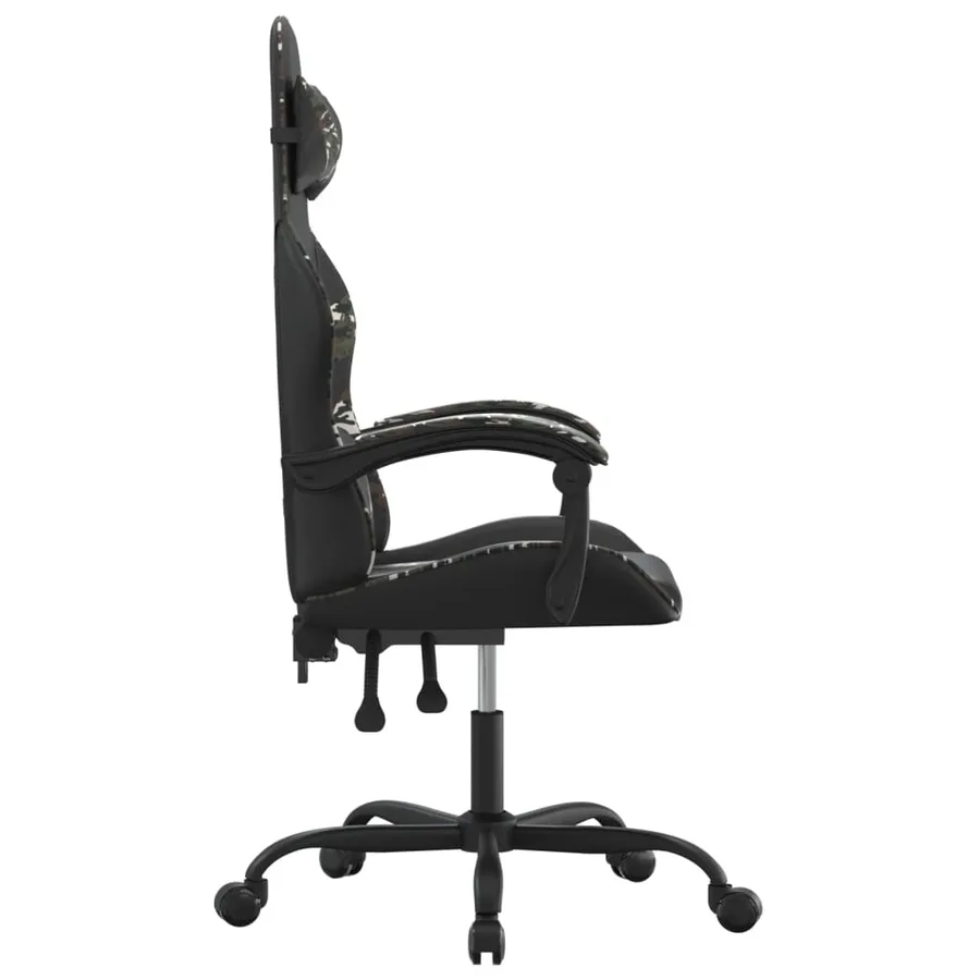 Chaise de jeu pivotante Noir et camouflage Similicuir - 4