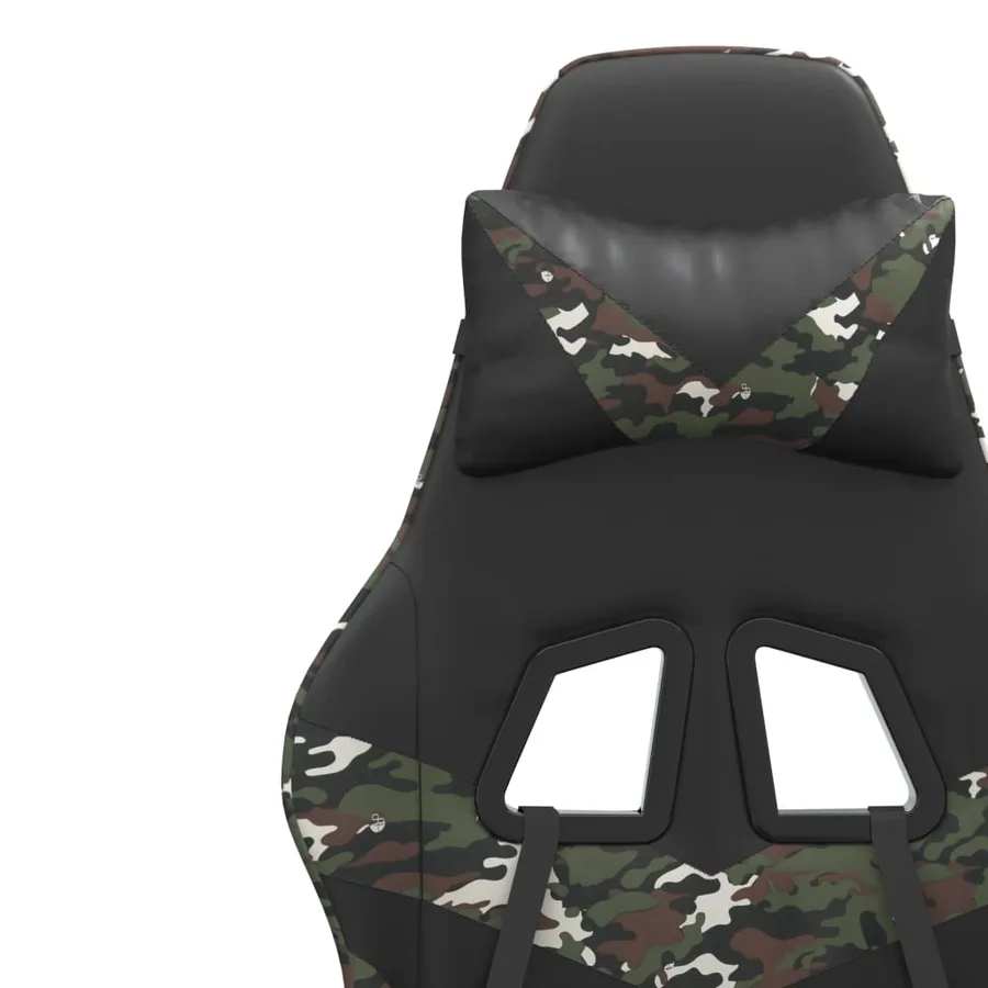 Chaise de jeu pivotante Noir et camouflage Similicuir - 9