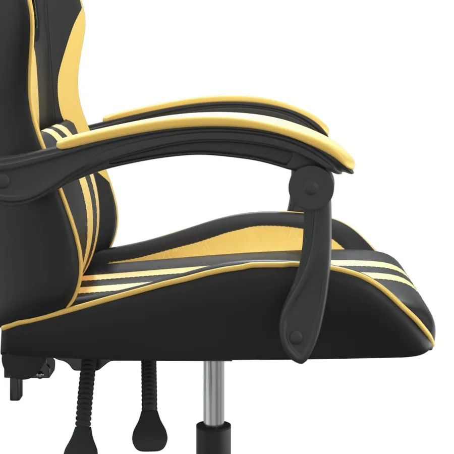 Chaise de jeu pivotante Noir et doré Similicuir - 7