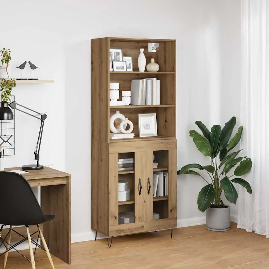 Haut Armoire 2 pcs Chêne artisanal 69,5 x 34 x 180 cm - 4