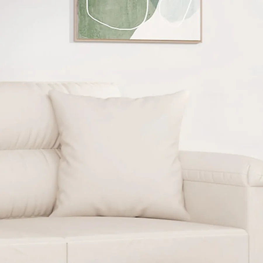 Coussins décoratifs lot de 2 Beige 40x40 cm Tissu microfibre - 5
