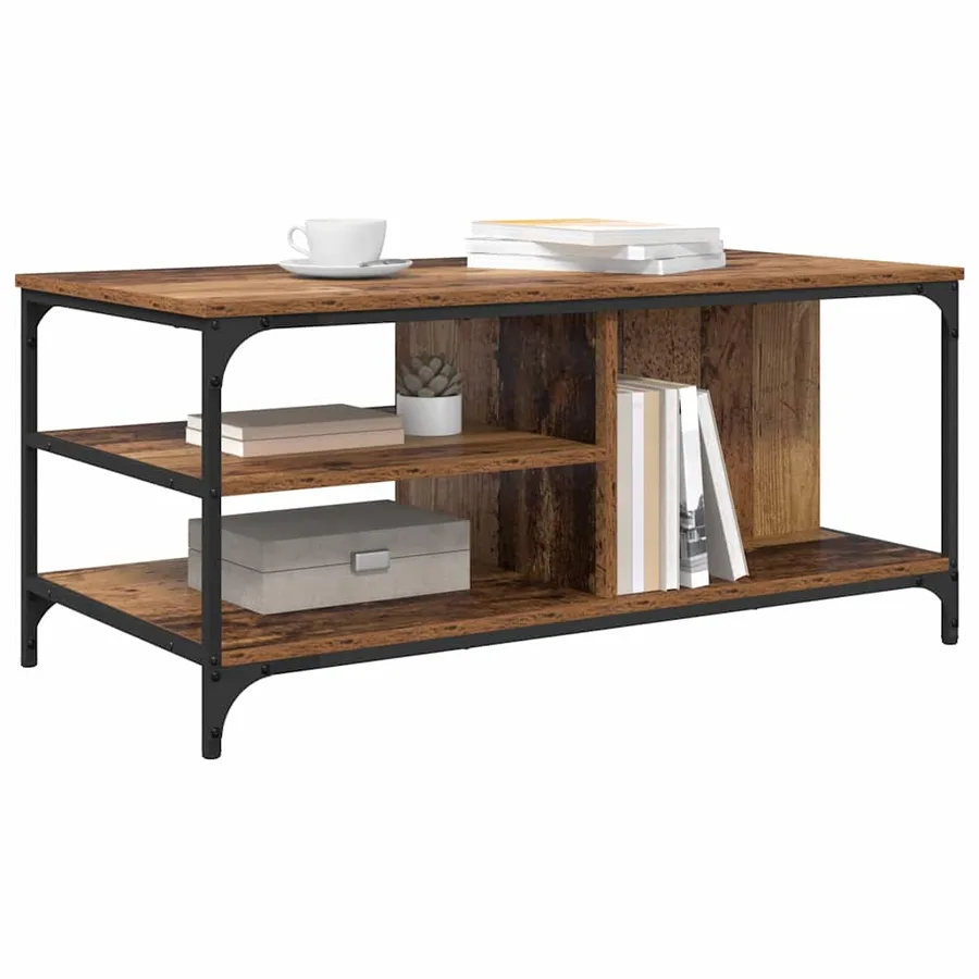 Table basse Bois Ancien 100 x 50 x 45 cm Bois d'ingénierie - 3