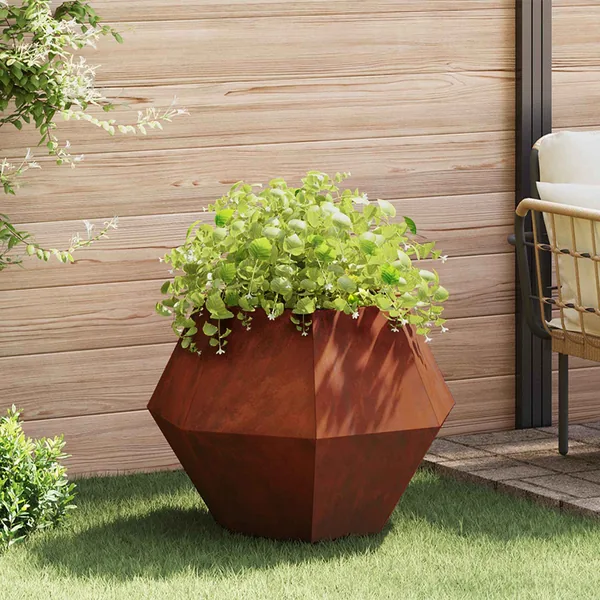 Jardinière Rouillé 75 x 75 x 60 cm Acier patiné