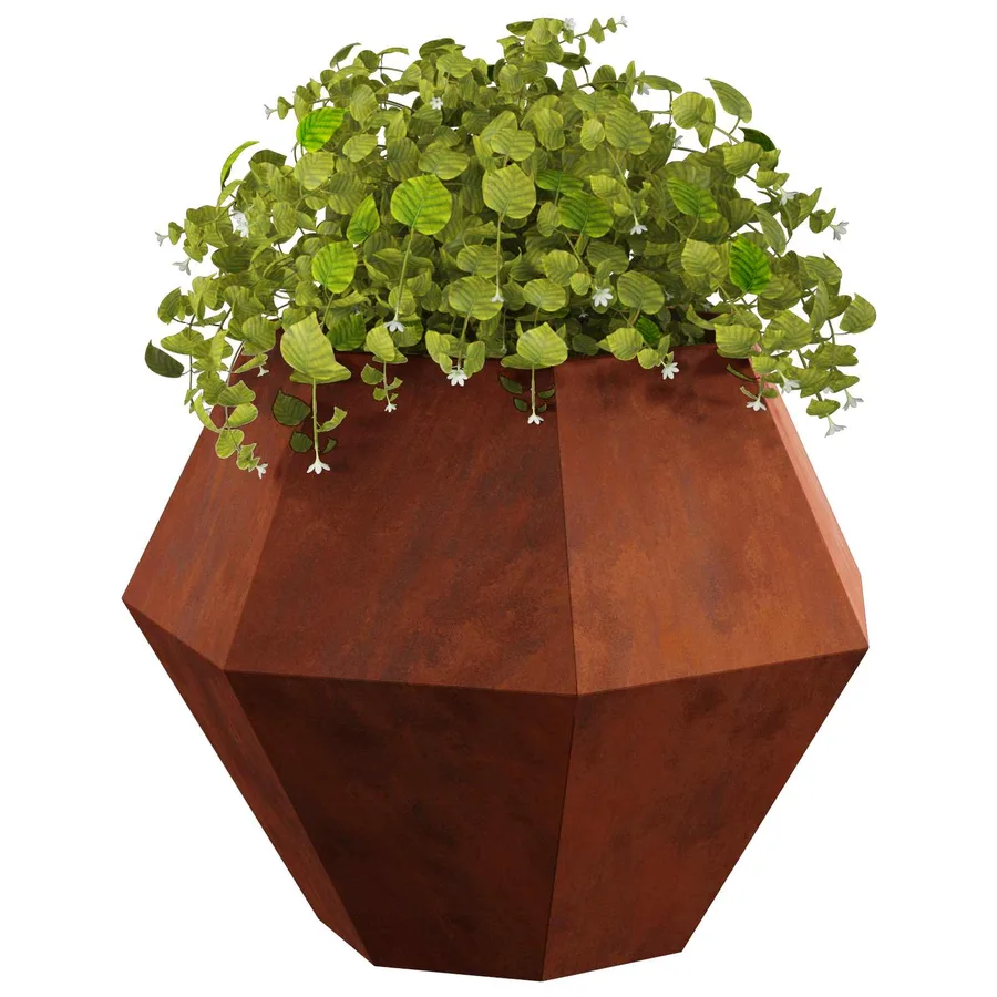 Jardinière Rouillé 75 x 75 x 60 cm Acier patiné - 3
