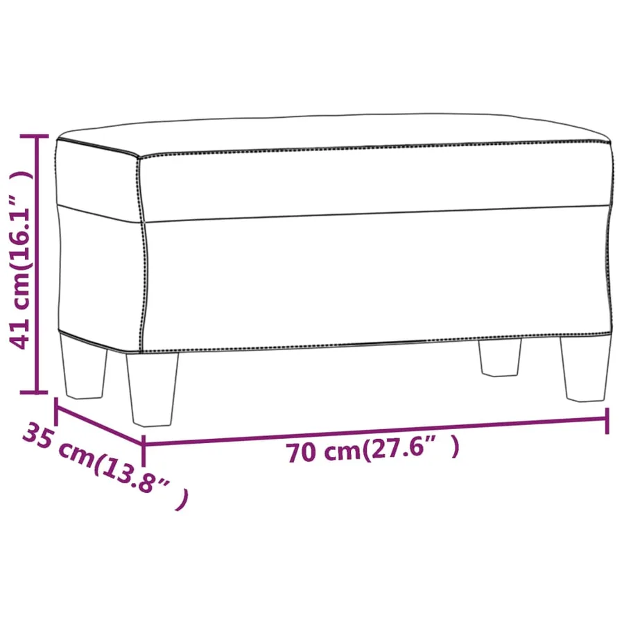 Banc Gris foncé 70x35x41 cm Tissu microfibre - 7